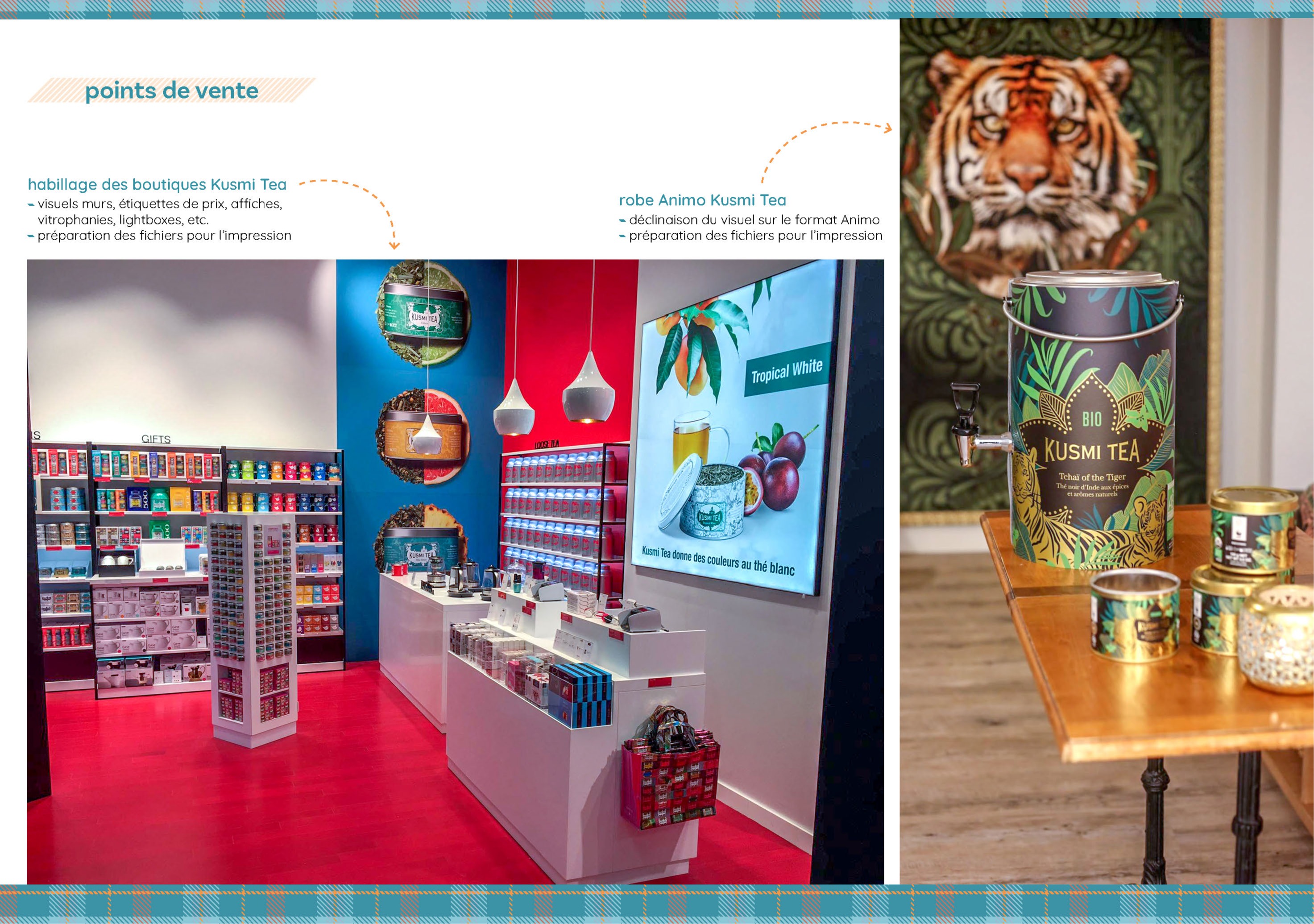 Habillage Visuel des Boutiques Kusmi Tea